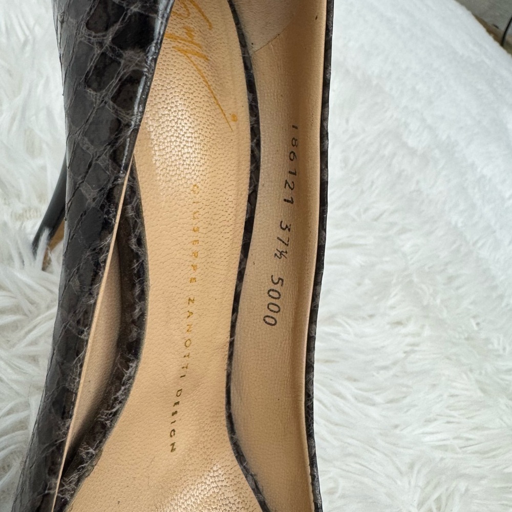 Giuseppe Zanotti Peep Toe Python Leather High Hee… - image 8